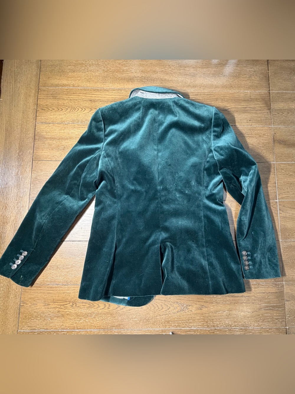 J. Crew Parke Velvet Single-Button Blazer - Teal Green size 6 - Picture 3 of 4